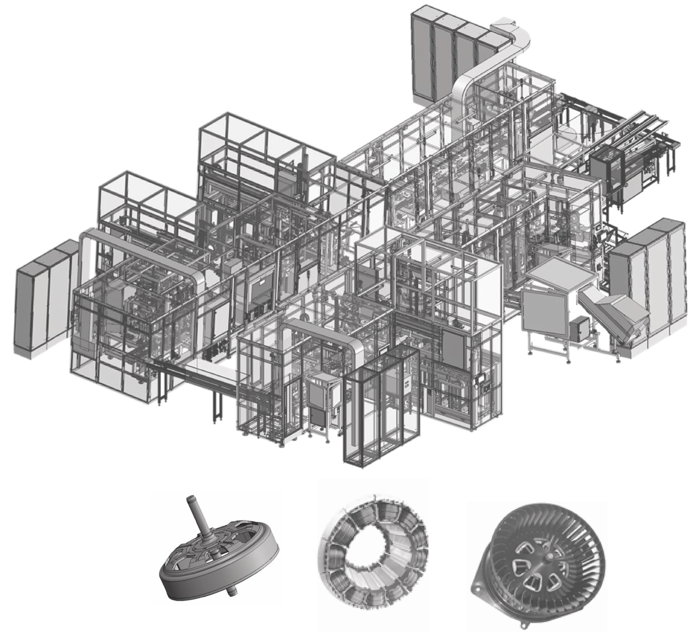 Production line for blowers