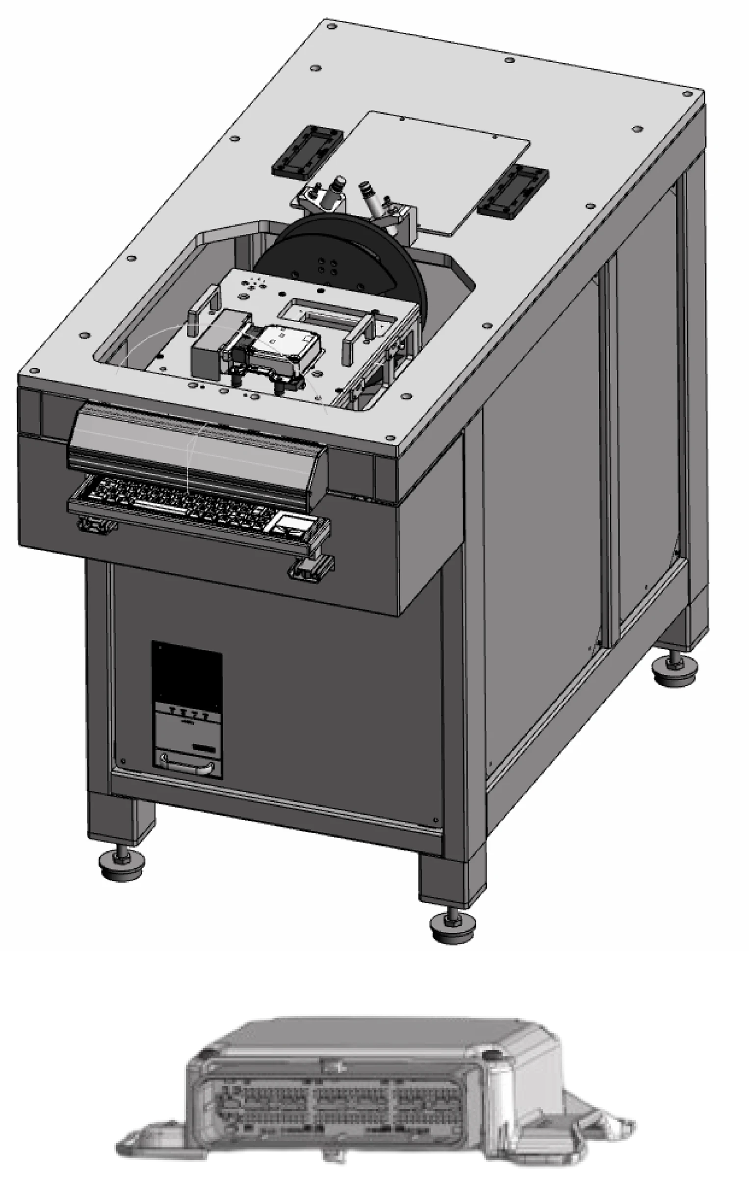 Testing bench roll over ECU airbag
